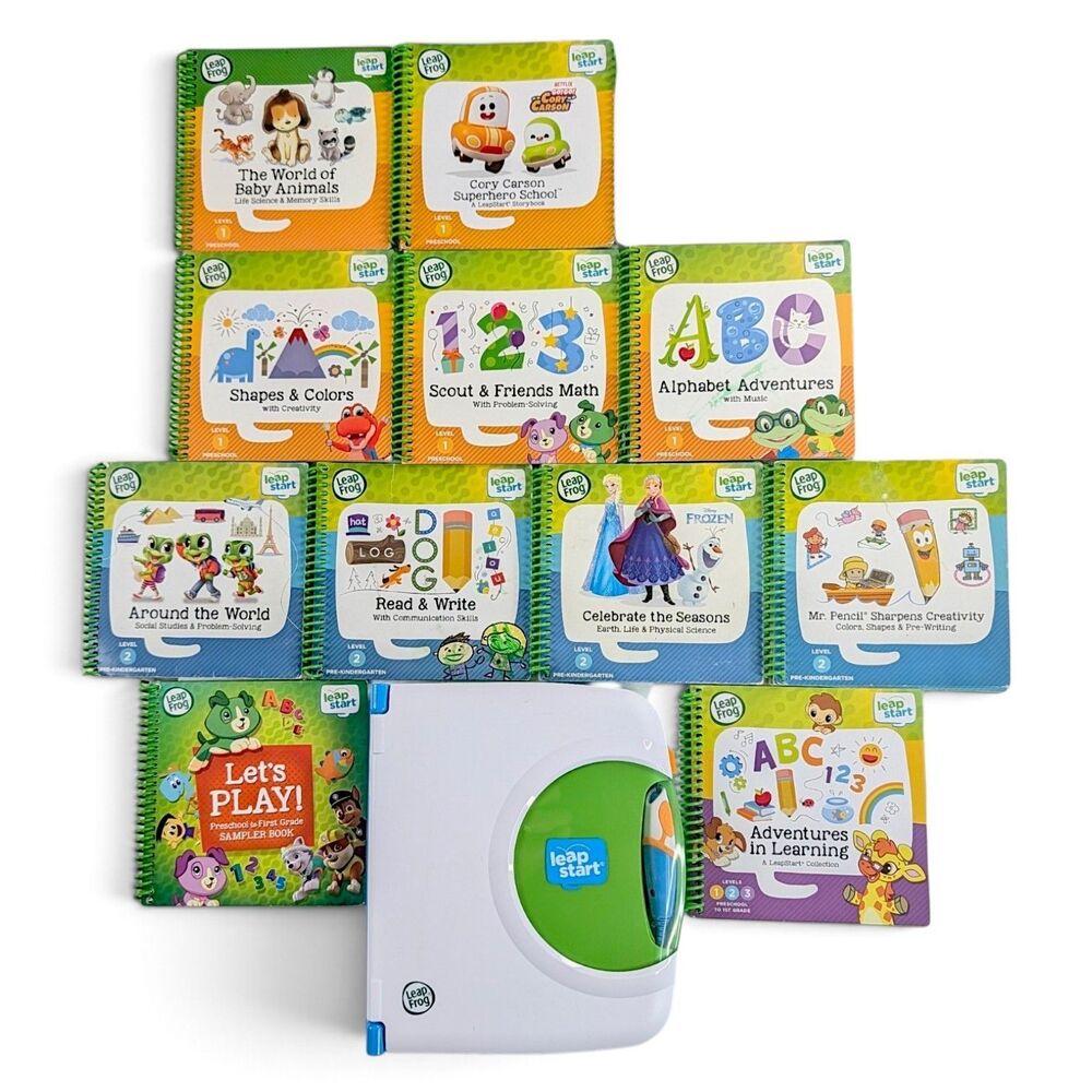 LeapFrog LeapStart Learning System + 11 Activity Books Bundle Level 1 & 2